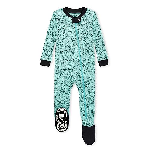 0840316850490 - BURTS BEES BABY BABY BOYS UNISEX PAJAMAS, ZIP-FRONT NON-SLIP FOOTED SLEEPER PJS, ORGANIC COTTON, OFFICE DOGS, 12 MONTHS