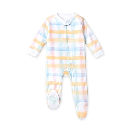 0840316885652 - BURTS BEES BABY BABY GIRLS SLEEP AND PLAY PJS, 100% ORGANIC COTTON ONE-PIECE ROMPER JUMPSUIT ZIP FRONT PAJAMAS, MULTI BUFFALO CHECK