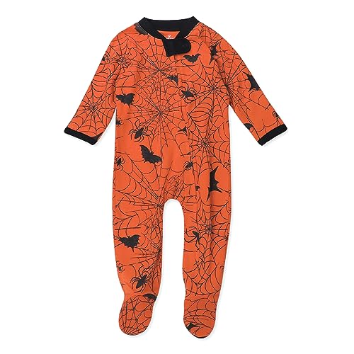 0840321233202 - HONESTBABY SLEEP AND PLAY FOOTED PAJAMAS ONE-PIECE SLEEPER JUMPSUIT ZIP-FRONT PJS ORGANIC COTTON FOR BABY BOYS, UNISEX, BATTY, 3-6 MONTHS