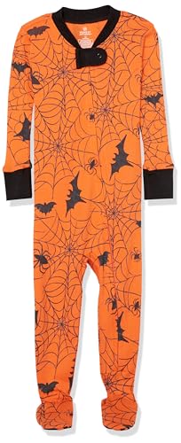 0840321233257 - HONESTBABY NON-SLIP FOOTED PAJAMAS ONE-PIECE SLEEPER JUMPSUIT ZIP-FRONT PJS 100% ORGANIC COTTON FOR BABY BOYS, BATTY, 24 MONTHS