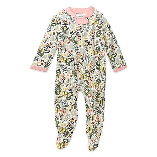 0840321236876 - HONESTBABY SLEEP AND PLAY FOOTED PAJAMAS ONE-PIECE SLEEPER JUMPSUIT ZIP-FRONT PJS 100% ORGANIC COTTON FOR BABY GIRLS, SCOTTISH IVY, 3-6 MONTHS