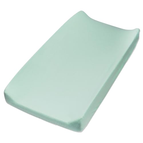0840321237538 - HONESTBABY ORGANIC COTTON CHANGING PAD COVER, SAGE, ONE SIZE