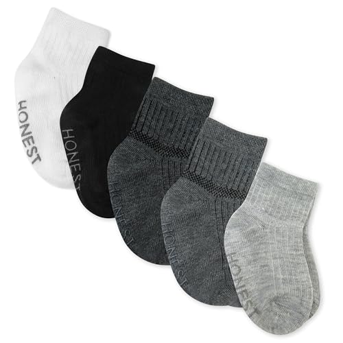 0840321246790 - HONESTBABY MULTIPACK COZY SOCKS SUSTAINABLY MADE FOR INFANT BABY, TODDLER, KIDS BOYS, GIRLS, UNISEX, MEN AND WOMEN, 5-PACK GRAY OMBRE, 12-24 MONTHS