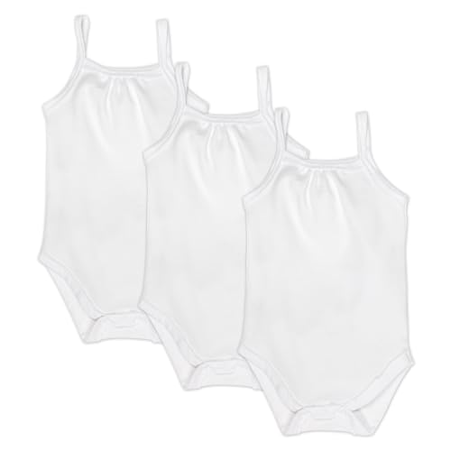 0840321260598 - HONESTBABY MULTIPACK SLEEVELESS AND CAMI BODYSUITS ONE-PIECE 100% ORGANIC COTTON FOR INFANT BABY BOYS, GIRLS, UNISEX, WHITE, 12 MONTHS