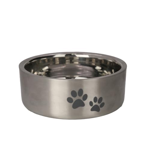 0840322400306 - FUZZY PUPPY PET PRODUCTS STAINLESS STEEL DOUBLE-WALL INSULATED NON-SLIP FOR DOG, CAT, PET FOOD AND WATER BOWL | SILVER, 16 OZ. (PN: DWB-SILVER-16)