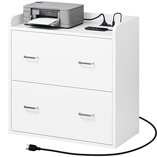 0840332376103 - YITAHOME FILE CABINET WITH CHARGING STATION, LARGE LATERAL FILING CABINET FOR HOME OFFICE, PRINTER STAND, FITS A4, LETTER, LEGAL SIZE FILES, OFFICE FURNITURE HOME ORGANIZATION, WHITE