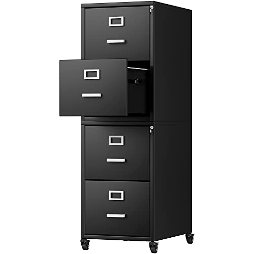 0840332387796 - YITAHOME VERTICAL FILING CABINET, DETACHABLE 4-DRAWER MOBILE METAL FILE CABINET WITH LOCK, OFFICE STORAGE CABINET UNDER DESK FITS A4/LETTER/LEGAL SIZE FOR OFFICE/HOME