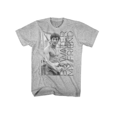 0840339181007 - BRUCE LEE CHINESE MARTIAL ARTS ICON BE WATER MY FRIEND ADULT T-SHIRT TEE LARGE