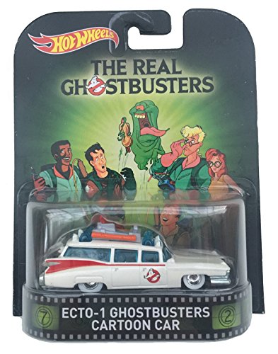0840389106302 - ECTO-1 GHOSTBUSTERS CARTOON CAR THE REAL GHOSTBUSTERS HOT WHEELS 2015 RETRO SERIES 1/64 DIE CAST VEHICLE