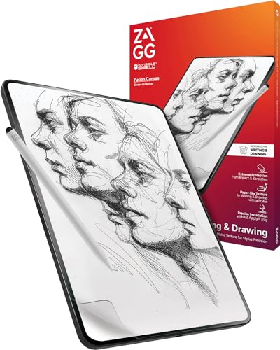 0840390311832 - ZAGG FUSION CANVAS IPAD AIR 13 (M2) SCREEN PROTECTOR - MATTE PAPER-FEEL SURFACE FOR DRAWING & WRITING - FLEXIBLE HYBRID PROTECTION, SCRATCH & IMPACT RESISTANT, EASY APPLY