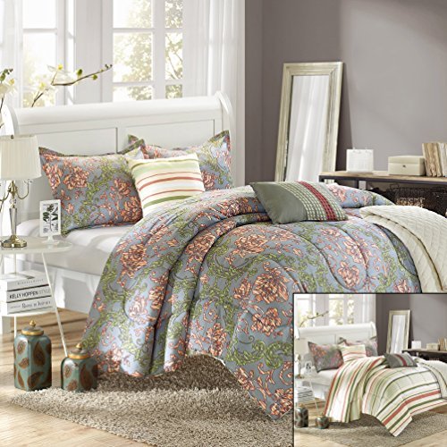 0840444104069 - CHIC HOME ANTICA 6-PIECE LUXURY REVERSIBLE COMFORTER SET WITH QUILT, SHAMS AND DECORATIVE PILLOWS, QUEEN SIZE, PRINTED