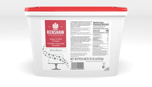 0840489100033 - RENSHAW CAKE DECORATION SUPPLIES - COLORED FONDANT FOR CAKE DECORATING, WHITE, 10 LB