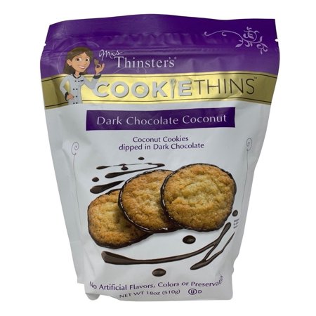 0840515101447 - THINSTERS DARK CHOCOLATE COCONUT COOKIE THINS 18 OUNCE