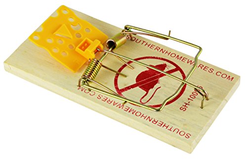 0840589120894 - SOUTHERN HOMEWARES WOODEN SNAP SPRING ACTION RAT TRAP WITH EXPANDED CHEESE SHAPED TRIGGER, 9-PACK