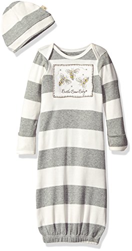 0840635127891 - BURT'S BEES BABY STRIPED ORGANIC GOWN & CAP SET, INFANT UNISEX, SIZE: 0-9 MO
