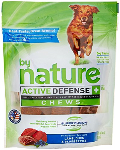 0840673100740 - BY NATURE ACTIVE DEFENSE GRAIN FREE CHEWS - LAMB, DUCK AND BLUEBERRIES - 4 OUNCES