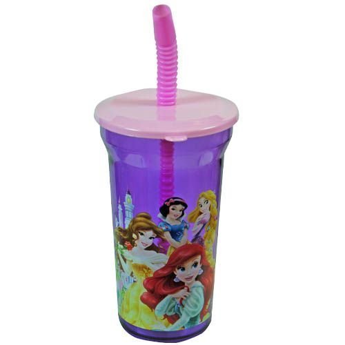 0840716107200 - 1 X NEW DISNEY PRINCESS SPORTS TUMBLER 14 OUNCE WATER BOTTLE WITH LID AND STRAW BY DISNEY - WONDERS SHOP USA