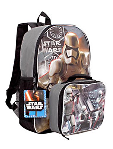 0840716145820 - STAR WARS THE FORCE AWAKENS 16 INCH BACKPACK WITH DETACHABLE LUNCH KIT