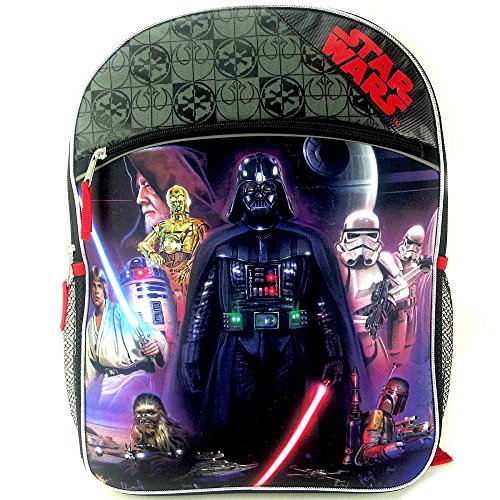 0840716157885 - DISNEY STAR WARS DARTH VADER FULL SIZE BACKPACK WITH TWO SIDE MESH POCKETS