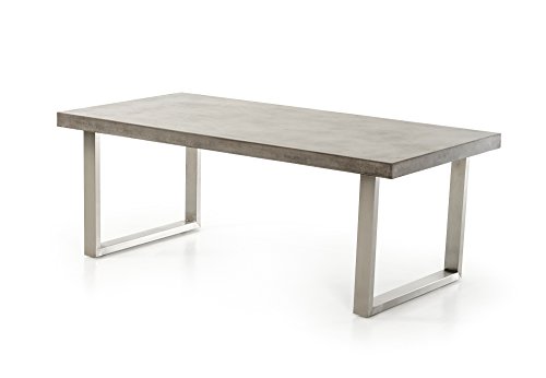 0840729139779 - LIMARI HOME CELSO COLLECTION MODERN STYLE CONCRETE ROOM KITCHEN DINING TABLE, 30 TALL, GREY