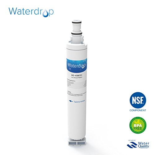 0840814130018 - WATERDROP REFRIGERATOR WATER FILTER REPLACEMENT FOR WHIRLPOOL 4396701, 4396702, EDR6D1, 1 PACK