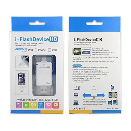 0840833100443 - DIGITCONT I-FLASH HD 16GB USB THUMB DRIVE EXTERNAL STORAGE - APPLE LIGHTNING IPHONE IPAD ISTICK