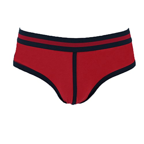 8409106799849 - KAIDI MEN'S MIDDLE WAISTED U CONVEX SEXY UNDERWEAR BRIEFS SHORTS UNDERPANTS (S, RED)