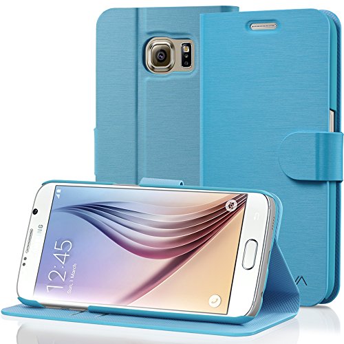 0840981113098 - SAMSUNG GALAXY S6 WALLET CASE, VENA DRAW BENCH PU LEATHER WALLET FLIP COVER WITH STAND AND CARD SLOTS FOR SAMSUNG GALAXY S6 2015 ONLY (NOT COMPATIBLE WITH GALAXY S6 EDGE) (ELECTRIC BLUE)