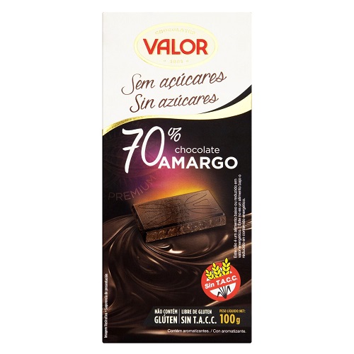 8410109050882 - CHOCOLATE AMARGO 70% CACAU VALOR CAIXA 100G