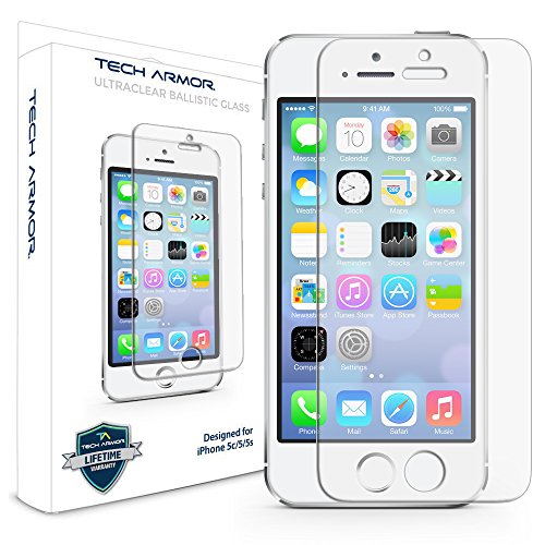 0841077104983 - TECH ARMOR PREMIUM BALLISTIC GLASS SCREEN PROTECTOR FOR APPLE IPHONE 5/5C/5S/SE, PACK OF 2