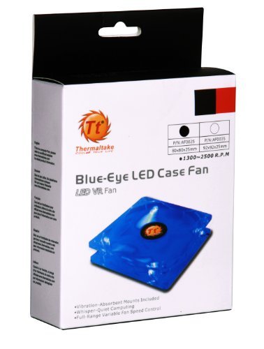 0841163033852 - THERMALTAKE BLUE-EYE SILENT SMART 80MM BLUE LED CASE FAN WITH ADJUSTABLE FAN SPEED CONTROL AF0025