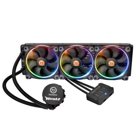 0841163062937 - THERMALTAKE WATER 3.0 TRIPLE RIING RGB HIGH STATIC PRESSURE FANS 360 AIO WATER COOLING SYSTEM CPU COOLER CL-W108-PL12SW-A