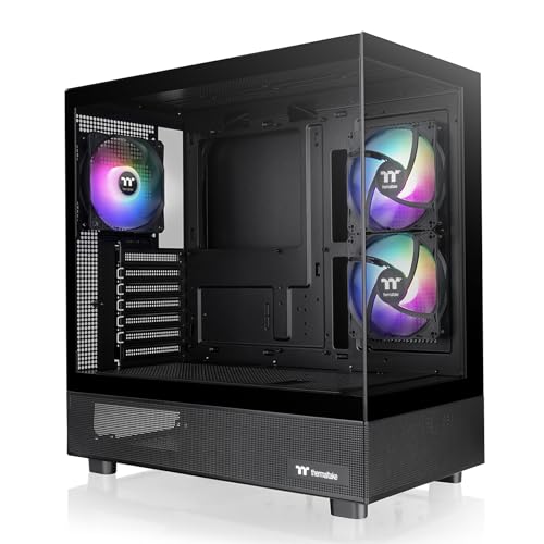 0841163094198 - VIEW 270 PLUS TG ARGB BLACK MID TOWER E-ATX CASE; 3X120MM ARGB FANS INCLUDED; SUPPORT UP TO 360MM RADIATOR; FRONT & SIDE DUAL TEMPERED GLASS PANEL; CA-1Y7-00M1WN-01; 3 YEAR WARRANTY