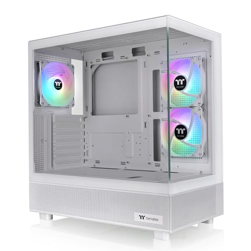 0841163094204 - VIEW 270 PLUS TG ARGB SNOW MID TOWER E-ATX CASE; 3X120MM ARGB FANS INCLUDED; SUPPORT UP TO 360MM RADIATOR; FRONT & SIDE DUAL TEMPERED GLASS PANEL; CA-1Y7-00M6WN-01; 3 YEAR WARRANTY