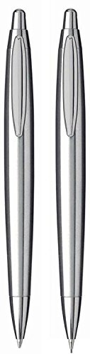 8411956876021 - INOXCROM EXCELLENCE ZEPPELIN BALLPOINT PEN AND MECHANICAL PENCIL SET - STAINLESS STEEL/CHROME TRIM