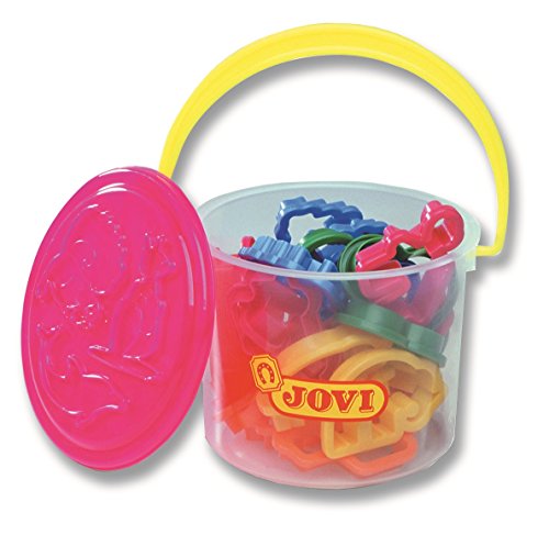 8412027004664 - JOVI MODELING CLAY MOLDS IN EASY TO CARRY STORAGE BUCKET; 24 MOLDS, 4 EACH OF 6 UNIQUE SHAPES