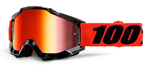 0841269101738 - 100% ACCURI INFERNO MX GOGGLES BLACK/RED/CLEAR LENS