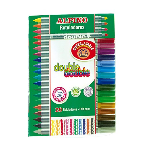 8413240461043 - DOUBLE DOUBLE FELT PENS 20 WASHABLE MARKERS FINE AND THICK TIPS