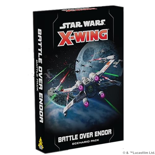 0841333122706 - ATOMIC MASS GAMES STAR WARS X-WING 2ND EDITION MINIATURES GAME BATTLE OVER ENDOR SCENARIO PACK - ICONIC PILOTS & SHIPS! STRATEGY GAME FOR KIDS & ADULTS, AGES 14+, 2 PLAYERS, 90 MIN PLAYTIME, MADE