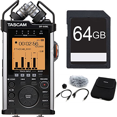 0841434123930 - TASCAM PORTABLE RECORDER WITH XLR AND WI-FI DR-44WL ACCESSORY PACK BUNDLE INCLUDES DR-44WL PORTABLE RECORDER, ACCESSORY PACK AND 64GB SDXC MEMORY CARD