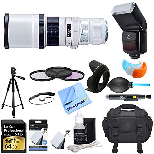 0841434137777 - CANON (2526A004) EF 400MM 5.6 L USM LENS W/ ULTIMATE ACCESSORY BUNDLE INCLUDES LENS, 64GB SDXC MEMORY CARD, FLASH, FLASH COVER, TRIPOD, 77MM FILTER KIT, LENS HOOD, BAG, CLEANING KIT, BLOWER & MORE