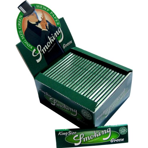 8414775011123 - SMOKING BRAND ROLLING PAPER GREEN KING SIZE FULL BOX