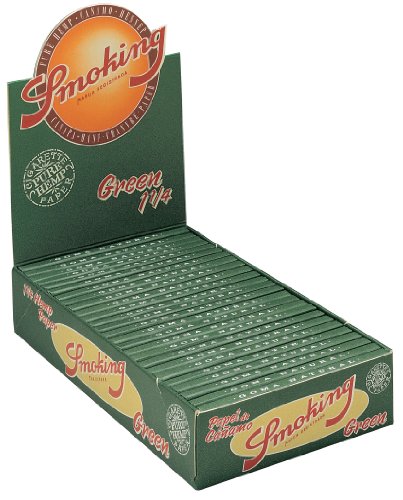 8414775011666 - SMOKING BRAND ROLLING PAPER - GREEN 1 1/4 (FULL BOX)