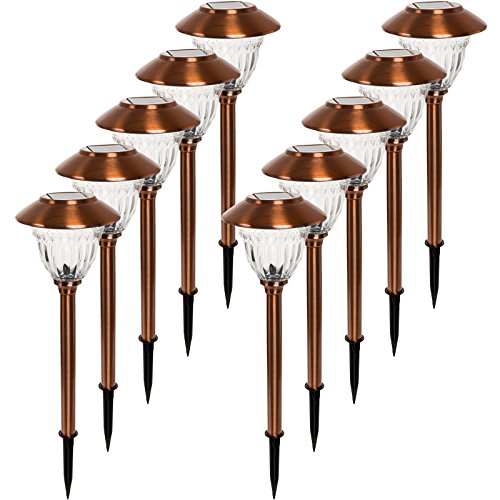 0841478122753 - ENERGIZER STAINLESS STEEL LED SOLAR PATH LIGHTS (COPPER, 10 PACK)