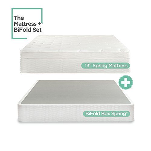 0841550051049 - NIGHT THERAPY SPRING 13 INCH DELUXE EURO BOX TOP MATTRESS AND BIFOLD BOX SPRING SET, KING