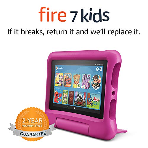 0841667143354 - FIRE 7 KIDS TABLET, 7 DISPLAY, AGES 3-7, 16 GB, (2019 RELEASE), PINK KID-PROOF CASE