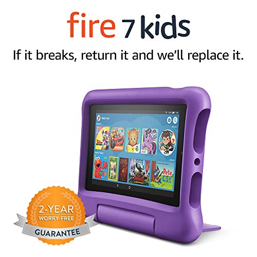 0841667192000 - FIRE 7 KIDS TABLET, 7 DISPLAY, AGES 3-7, 16 GB, (2019 RELEASE), PURPLE KID-PROOF CASE