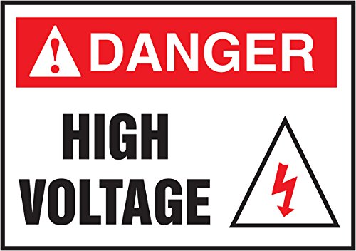 0841669107149 - ACCUFORM SIGNS LELC176XVE ADHESIVE DURA-VINYL SAFETY LABEL, LEGEND DANGER HIGH VOLTAGE, 3.5 LENGTH X 5 WIDTH X 0.006 THICKNESS, RED/BLACK ON WHITE