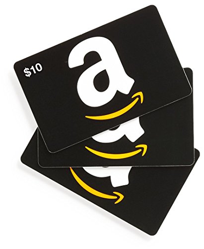 0841710100440 - AMAZON.COM $10 GIFT CARDS, PACK OF 3 (CLASSIC BLACK CARD DESIGN)