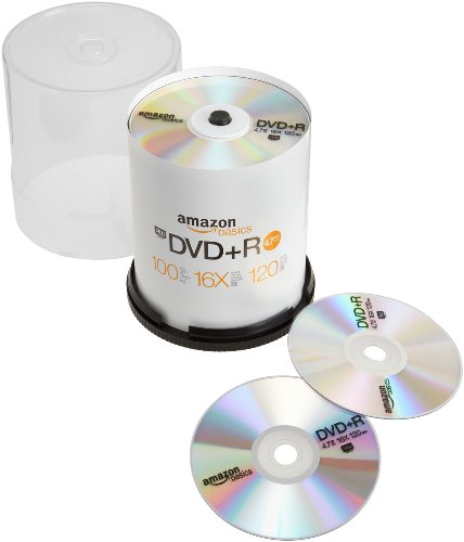 0841710104271 - AMAZONBASICS 4.7 GB 16X DVD+R - 100 PACK SPINDLE